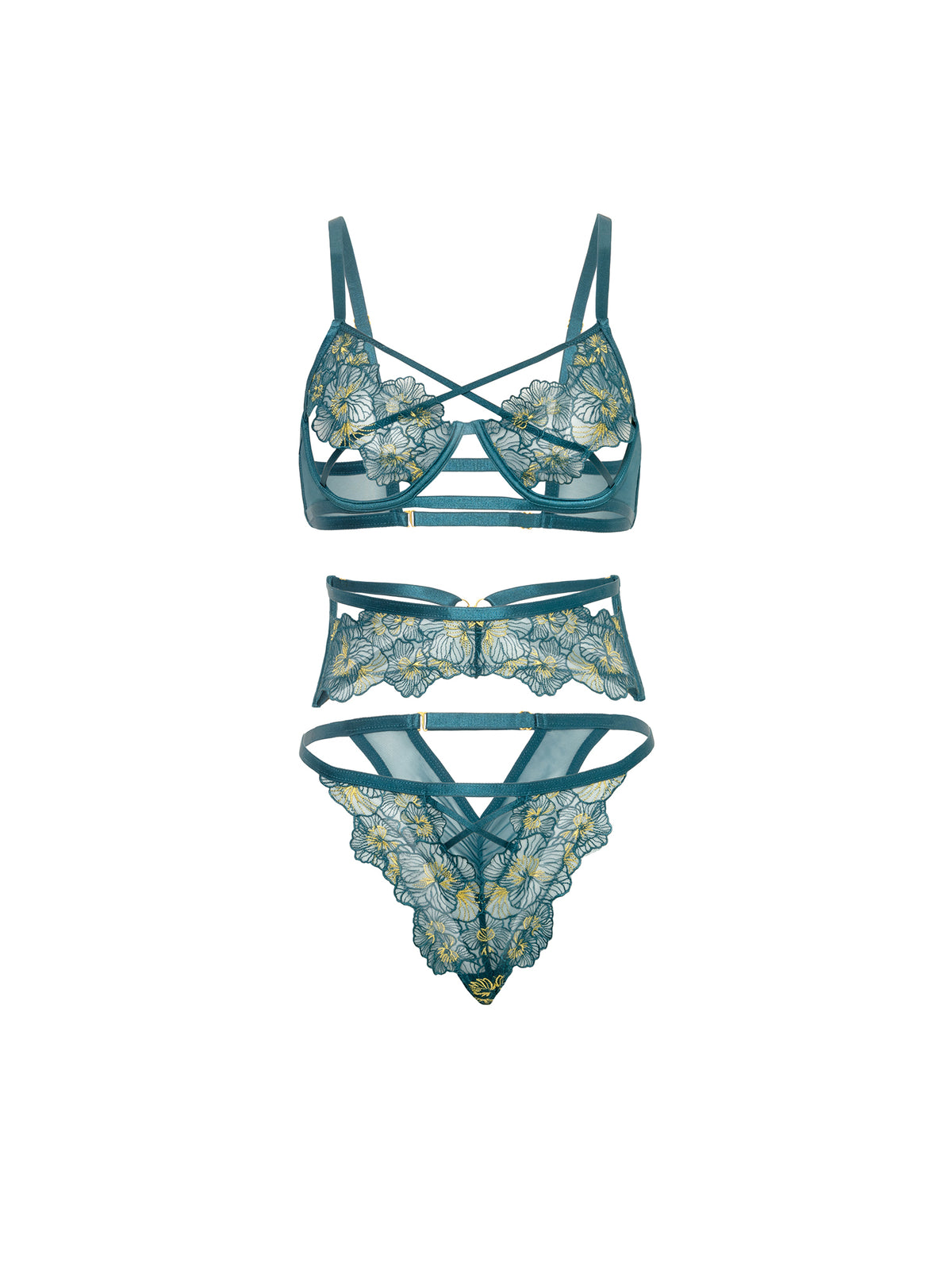 Daphne Underwire Caged Cups Bra Set