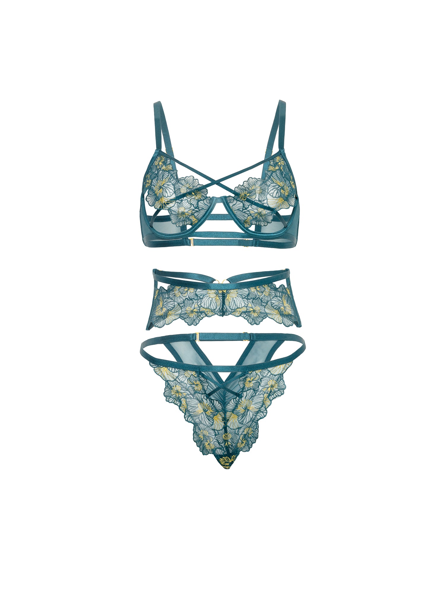 Oh la la Cheri Daphne Underwire Caged Cups Bra Set