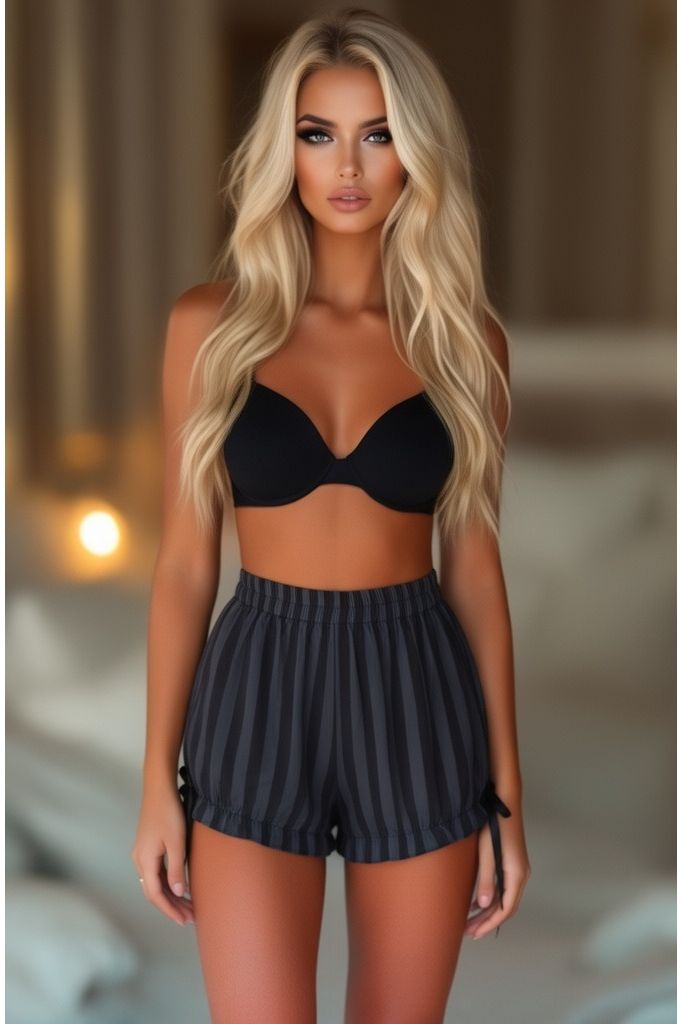 Dark Gray/Black Striped Bloomers