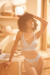 Mapale Daydream Abilene Sheer 2 in 1 Babydoll Lace Bra Set Blue