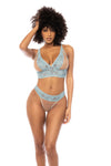 Mapale Daydream Abilene Sheer 2 in 1 Babydoll Lace Bra Set Blue