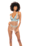 Mapale Daydream Abilene Sheer 2 in 1 Babydoll Lace Bra Set Blue