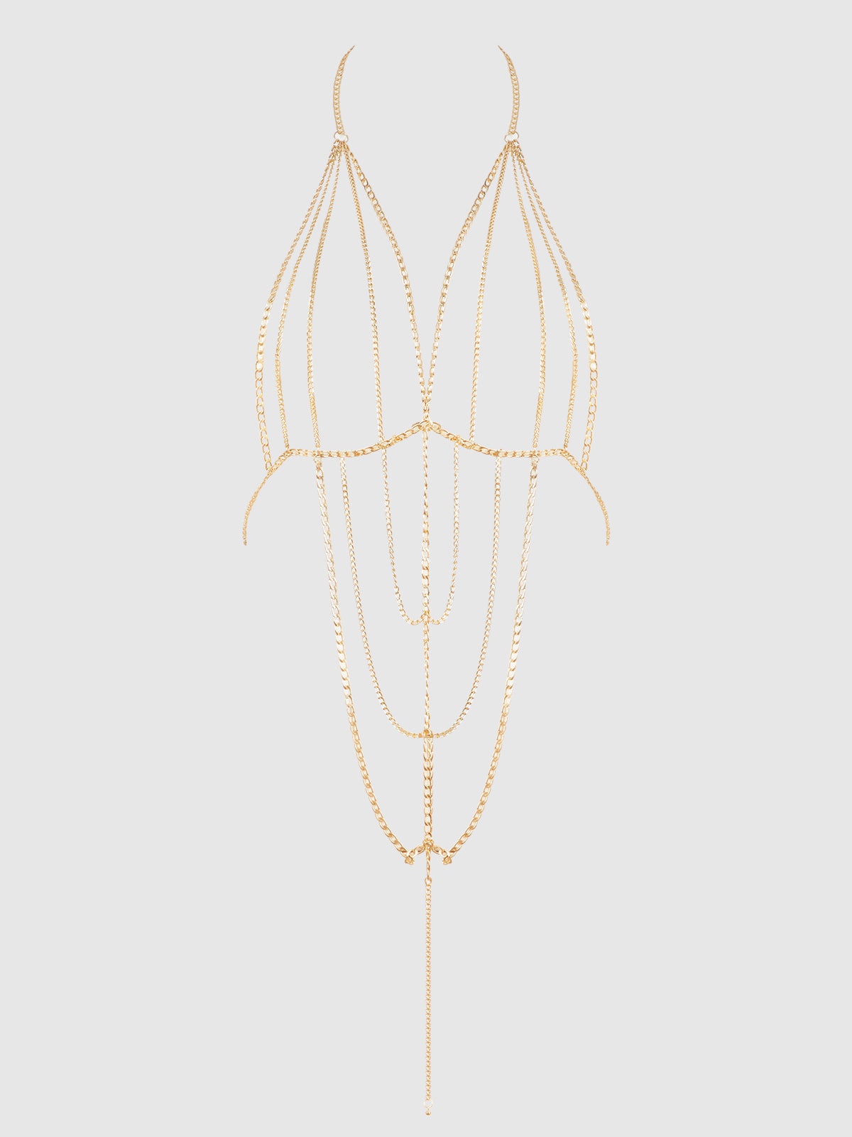 Deep V-Plunge Chain Teddy Gold