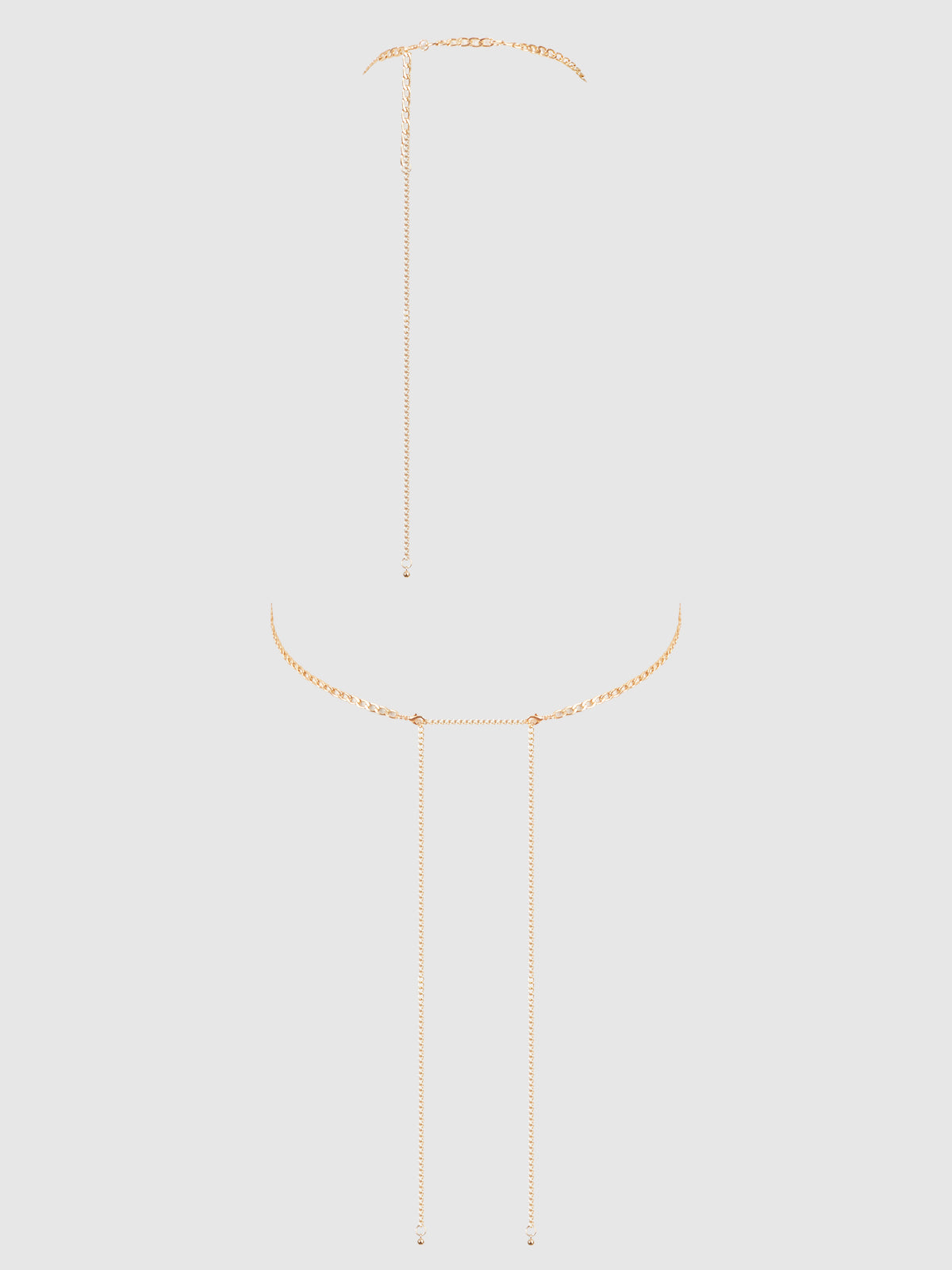 House of Desire Deep V-Plunge Chain Teddy Gold