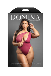 Fantasy Lingerie Domina Crotchless Asymmetrical Zipper Teddy