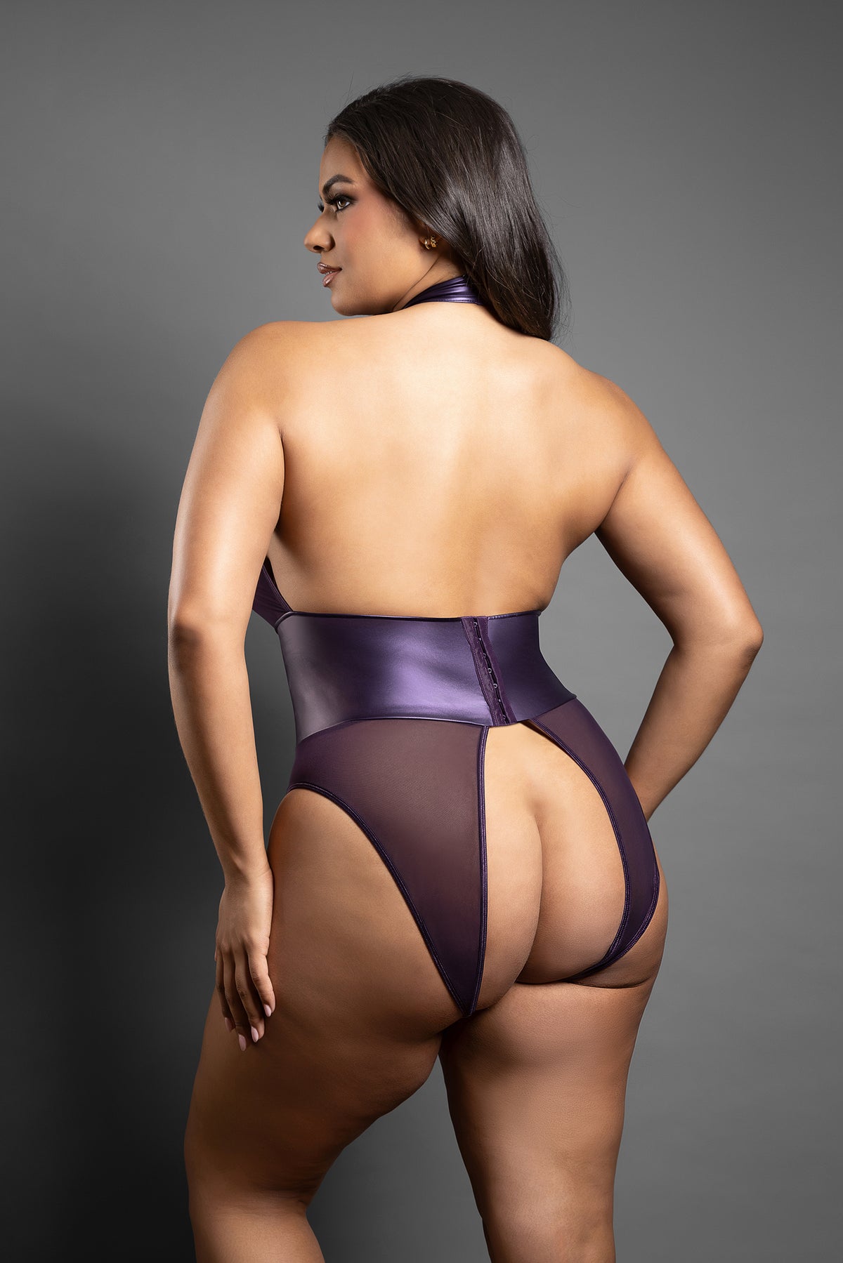 Domina Open Lace-up Teddy & Blindfold Set