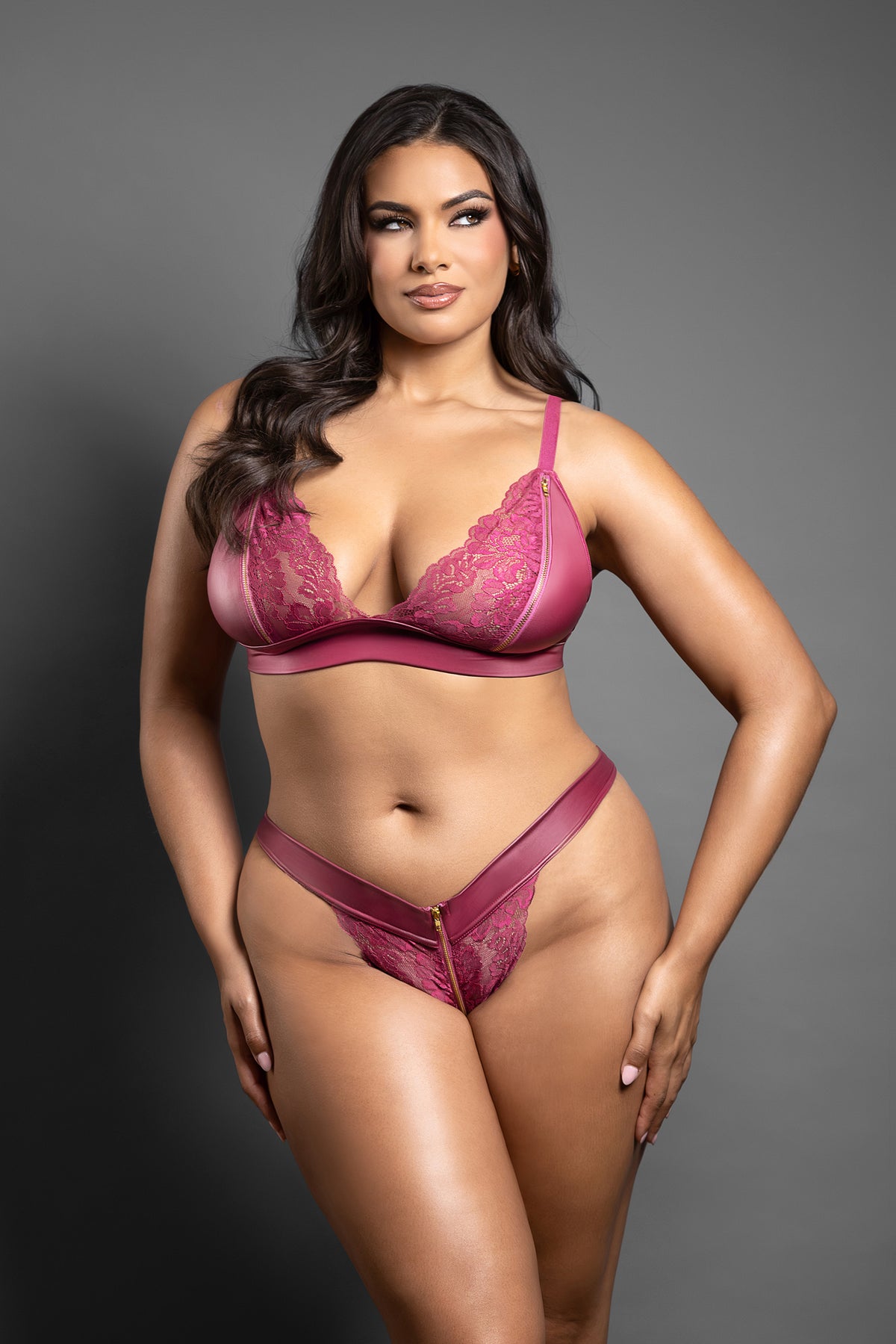 Domina Zipper Bralette & Panty Set