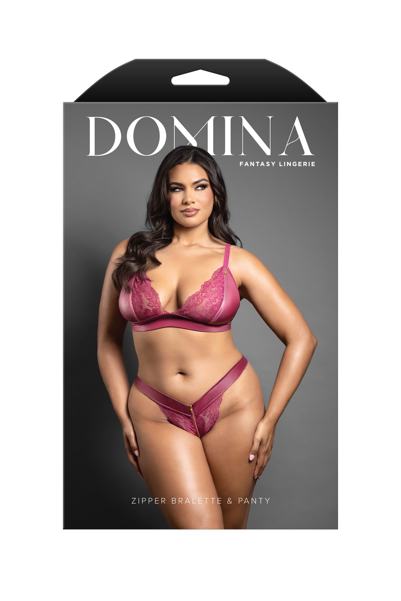 Fantasy Lingerie Domina Zipper Bralette & Panty Set