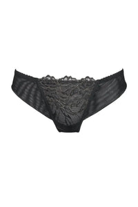 Seductive Axami Dorado Lace Thong with classic cut, featuring elegant black and gold lace details.