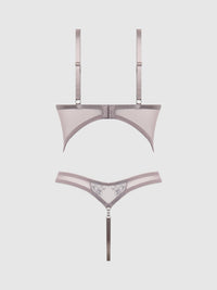 House of Desire Eden Embroidered Lace Wirefree Teddy