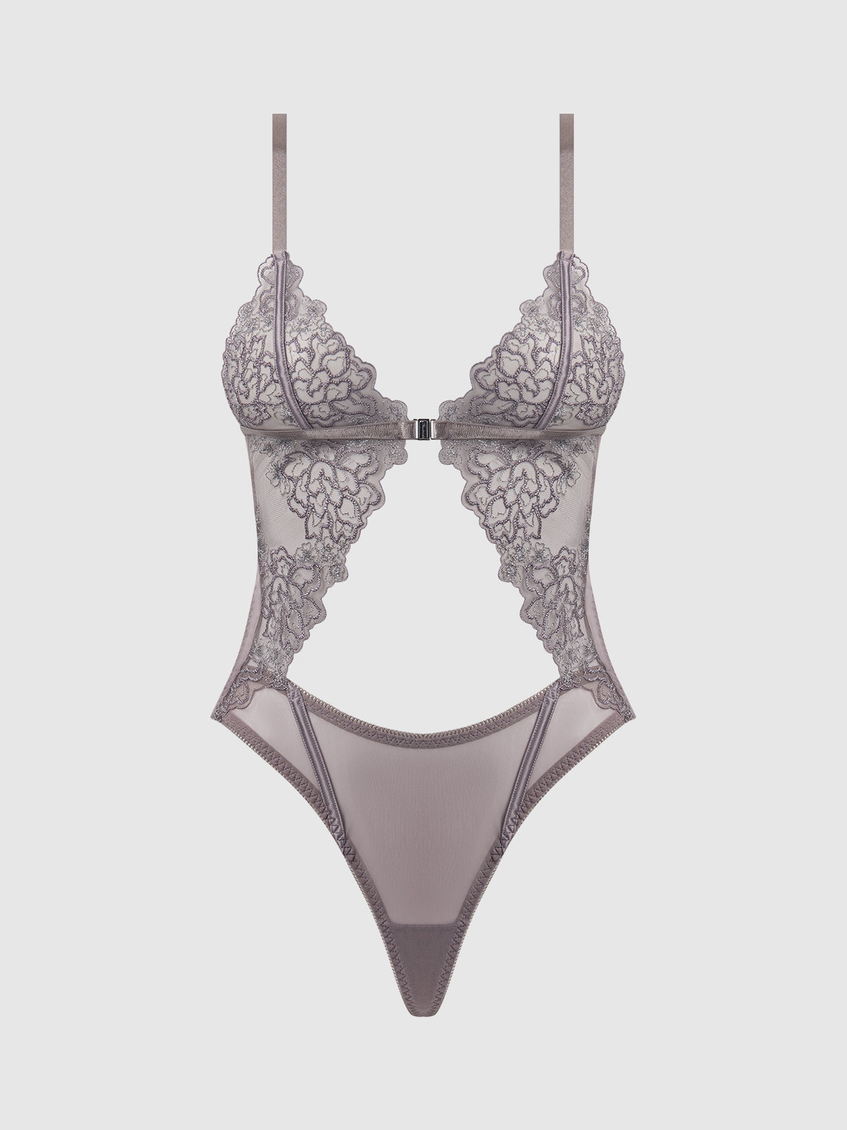 House of Desire Eden Embroidered Lace Wirefree Teddy