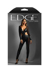 Fantasy Edge Wetlook and Mesh Catsuit Black