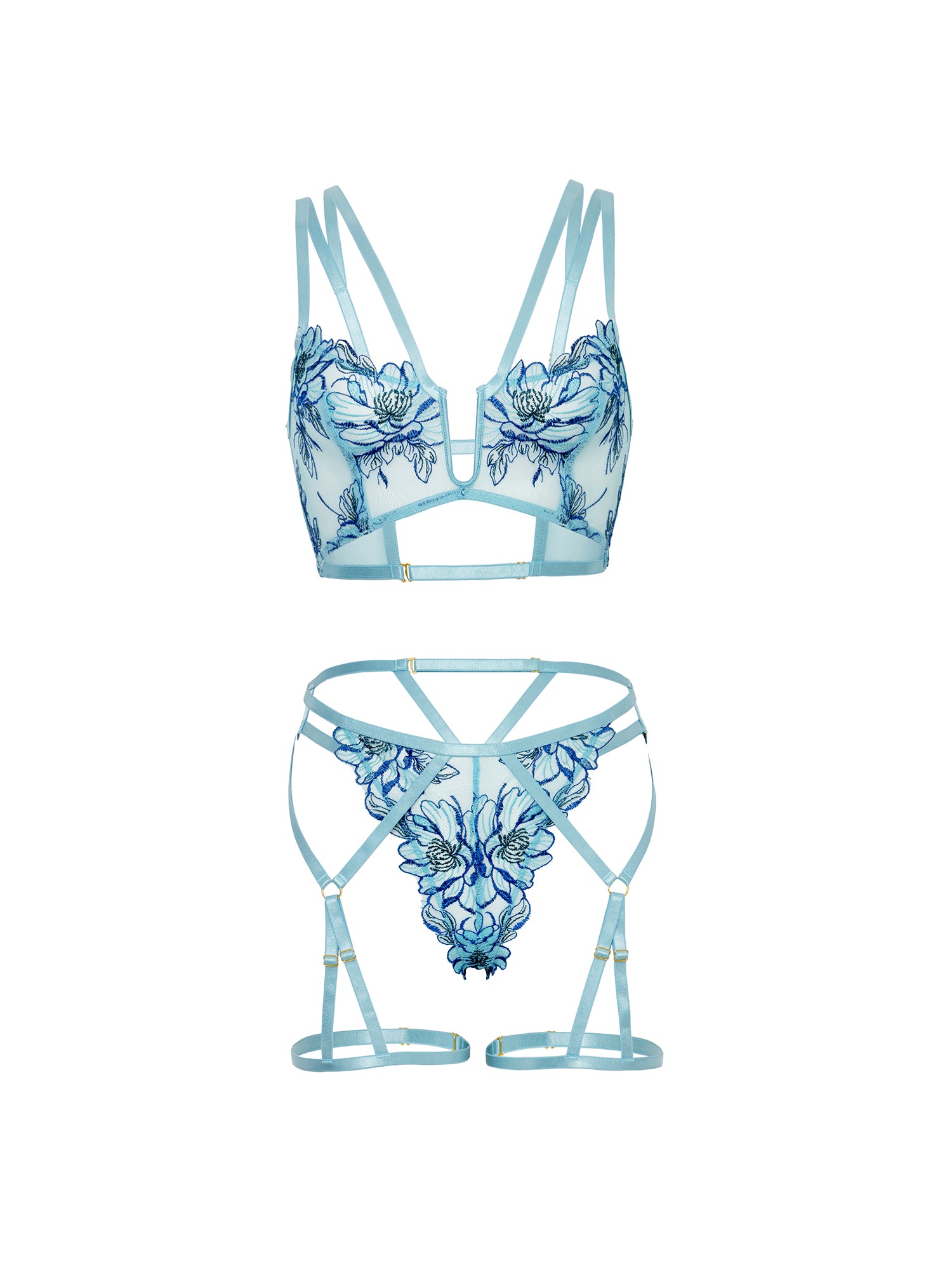Oh la la Cheri  Emilia Bra Set Floral Embroidery
