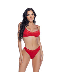 Roma Confidential Essentials Bralette Bra Set Modal Knit Red