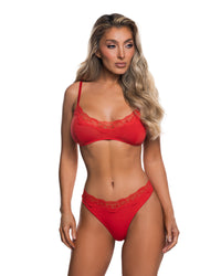 Roma Confidential Essentials Bralette Bra Set Modal Knit Red