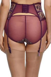 Dita Von Teese Evelina High Waisted Suspender Belt Aubergine
