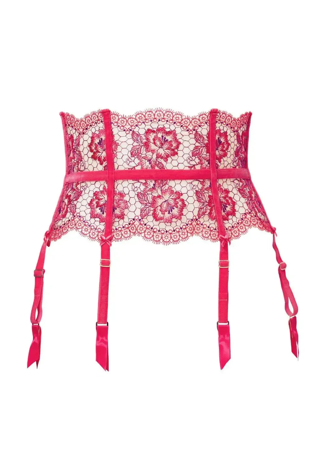 Dita Von Teese Evelina High Waisted Suspender Belt Blood Orange