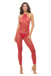 Rene Rofe Love Stroke Stones Heart Bodystocking and G-String Red