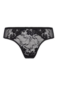Black Axami Fantasy Lace Ouvert Bikini briefs with delicate floral lace and a sexy cut.