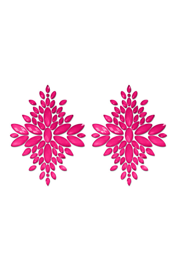 Fashion Pasties Set: Neon Pink Crystal Pasties-Fantasy Lingerie-Rebel Romance