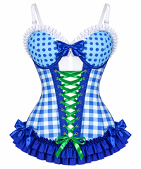 Lavish Blueberry Ruffle Sweetheart Bustier Corset