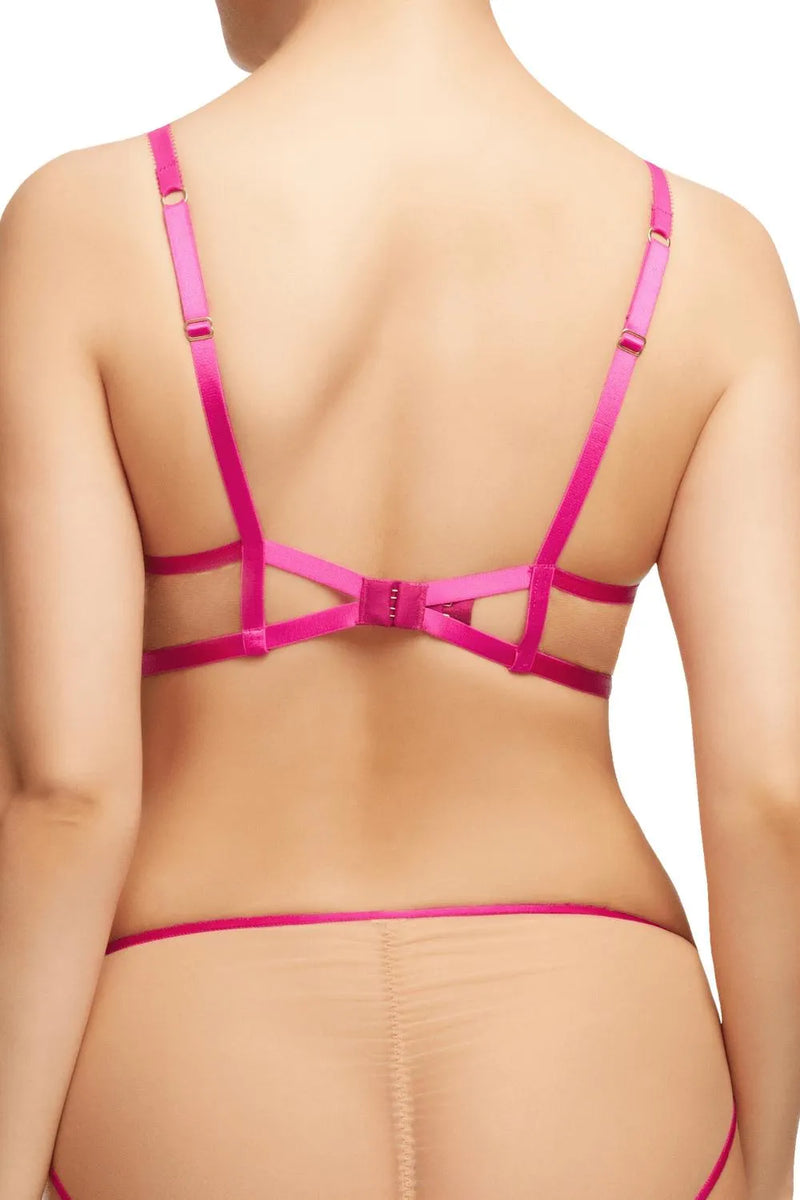 Dita Von Teese Femmoiselle Sheer Mesh Unlined Bra Pomegranate