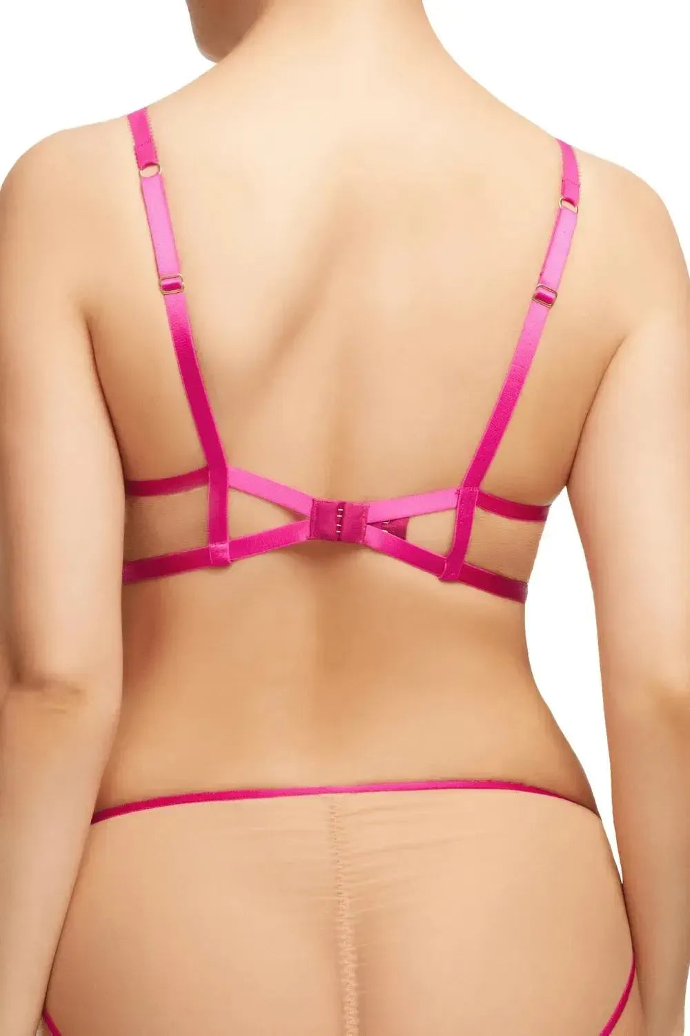 Dita Von Teese Femmoiselle Sheer Mesh Unlined Bra Pomegranate