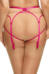 Dita Von Teese Femmoiselle Sheer Suspender Belt Pomegranate