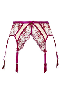 Dita Von Teese Femmoiselle Sheer Suspender Belt Pomegranate