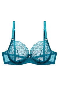 Dita Von Teese Fiamma Lace Unlined Bra Corsaire Blue