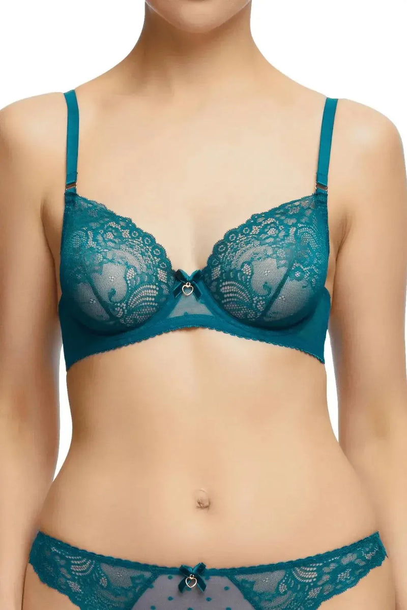 Dita Von Teese Fiamma Lace Unlined Bra Corsaire Blue