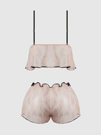 House of Desire Flouncy Lace Cami & Short Sleep Set Light Pink