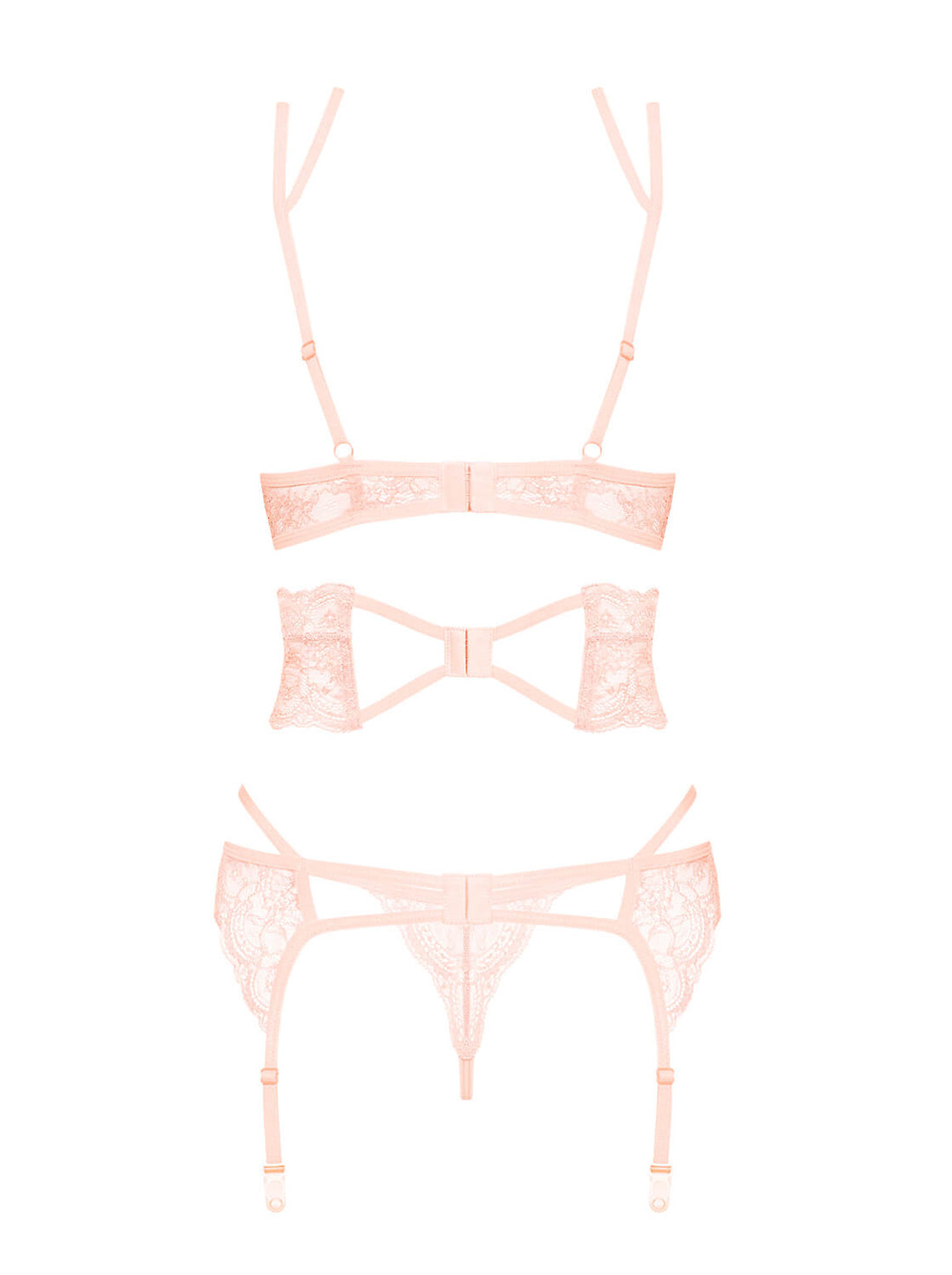 Frivolla Lace Garter Bra Set Pink-Obsessive Lingerie-Rebel Romance
