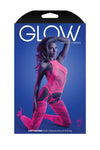 Fantasy Glow Black Light Captivating Halter Bodystocking Neon Pink