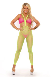 Fantasy Lingerie Glow Black Light Come Alive 3 Piece Suspender Stockings Set