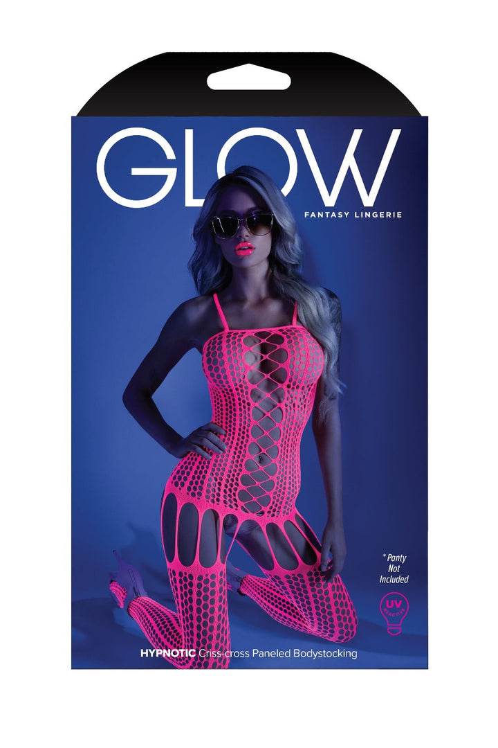 Glow Black Light Hypnotic Bodystocking Neon Pink-Fantasy Lingerie-Rebel Romance