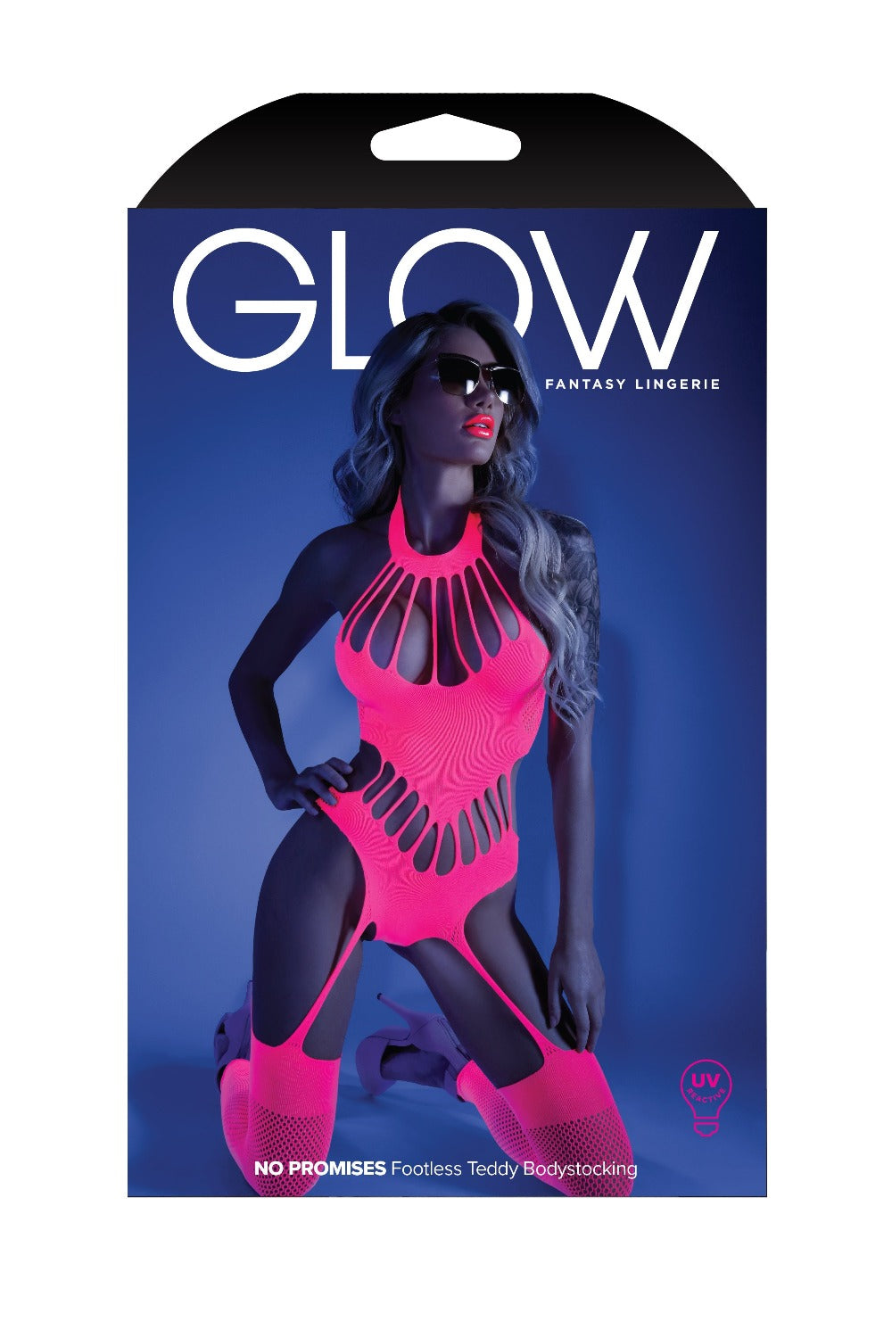 Glow Black Light No Promises Bodystocking Neon Pink-Fantasy Lingerie-Rebel Romance