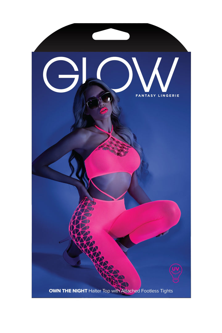 Glow Black Light Own The Night Bodystocking Neon Pink-Fantasy Lingerie-Rebel Romance