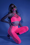 Fantasy Glow Black Light Own The Night Bodystocking Neon Pink-Rebel Romance