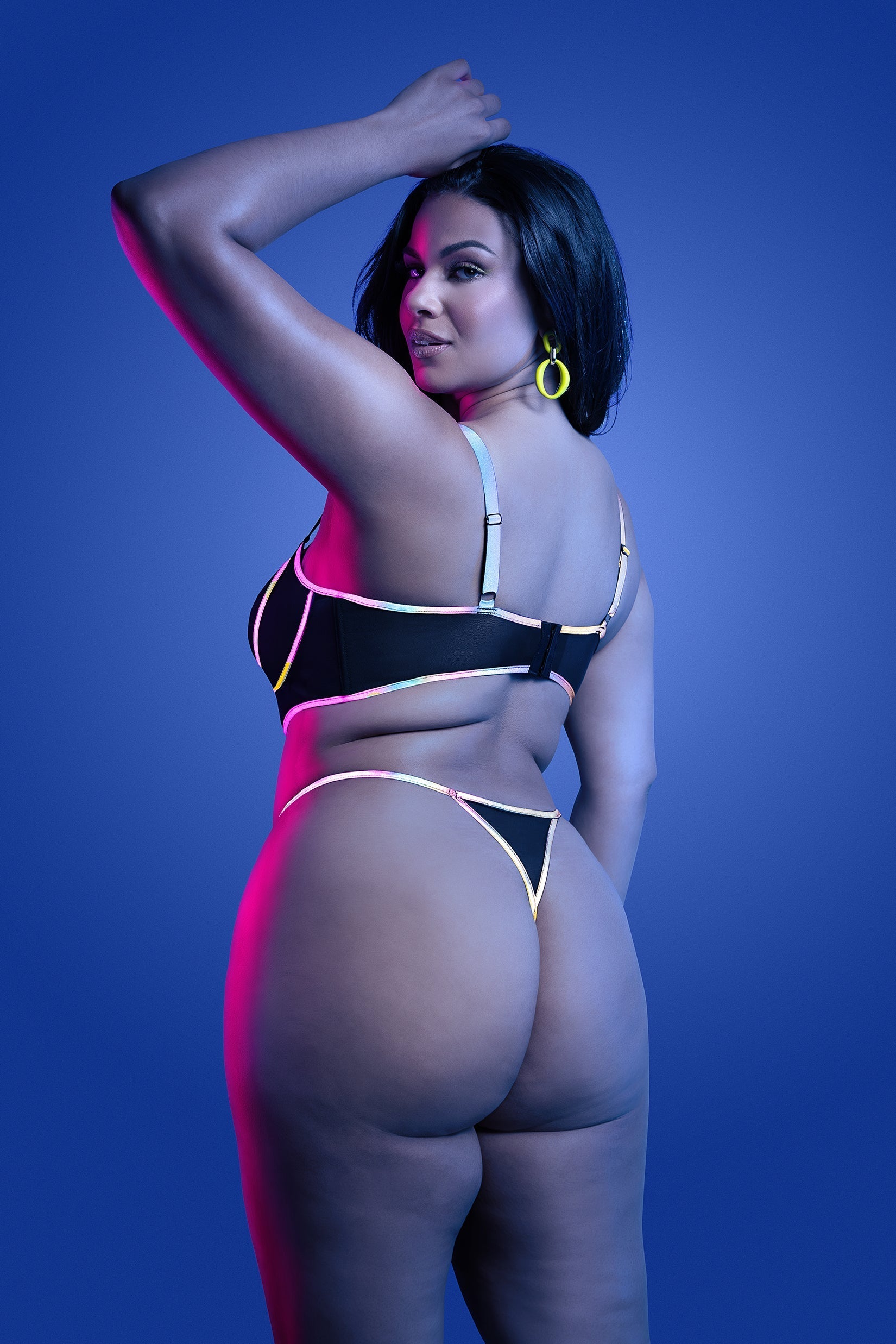 Fantasy Lingerie Glow Black Light Solar Flare Bra & Panty Set