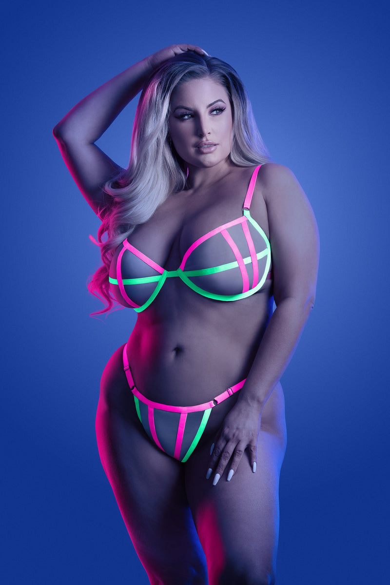 Fantasy Glow Queen Head Rush Bra Set Neon-Rebel Romance