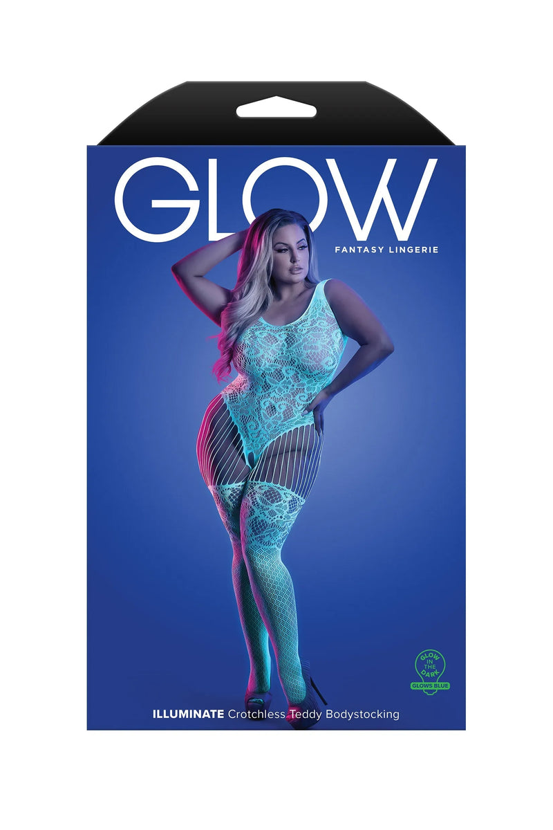 Fantasy Glow Queen Illuminate Crotchless Teddy Bodystocking