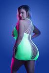 Fantasy Glow Queen Synthesize Keyhole Body Dress Neon Green