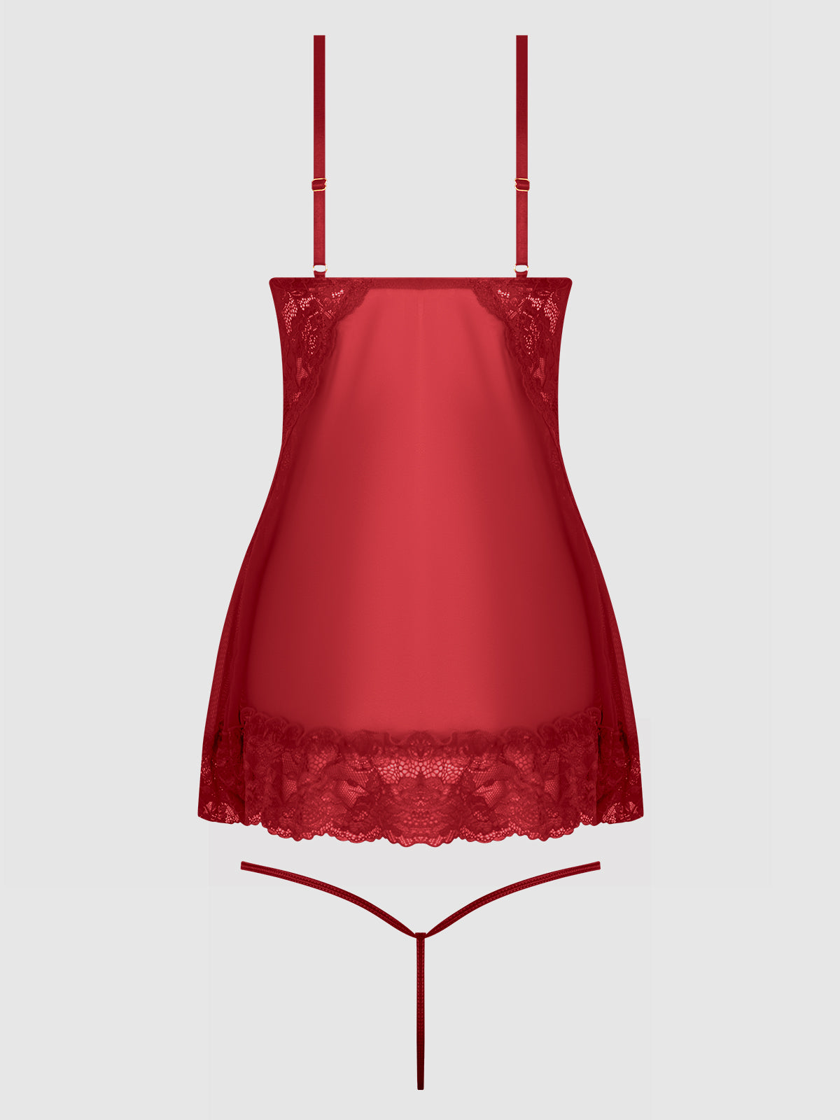 House of Desire Harlow Lace & Mesh Babydoll & G-String Set
