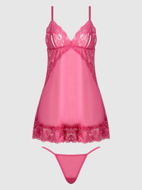 House of Desire Harlow Lace & Mesh Babydoll & G-String Set