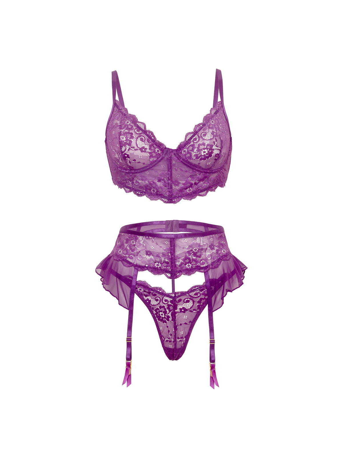 Harmony Ruffles Lace Bra Set