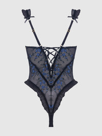 House of Desire Harper See Through Embroidery Mesh Teddy