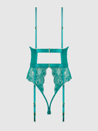 House of Desire Helena Lace & Satin Wireless & Open Back Teddy