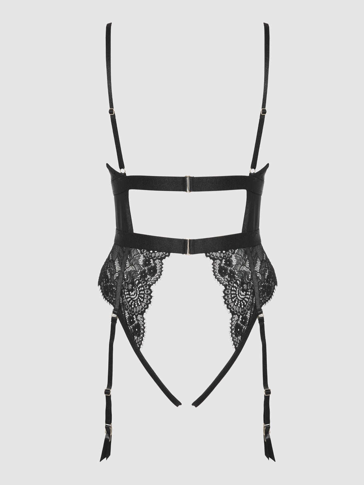 House of Desire Helena Lace & Satin Wireless & Open Back Teddy