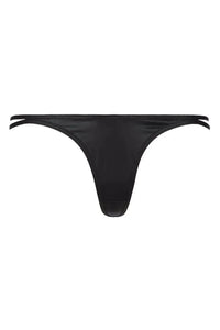 Sensual Axami Hypnotize G-String Thong in silky black matte latex, designed for a stunning, sophisticated look.